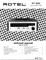 Rotel RT-622 - Technical manual 